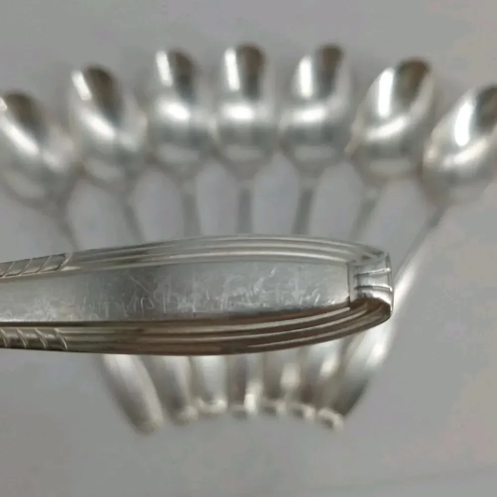 8X Tbsp Harmony House by Wallace Serenade Silverplate Flatware Table Spoons Vtg